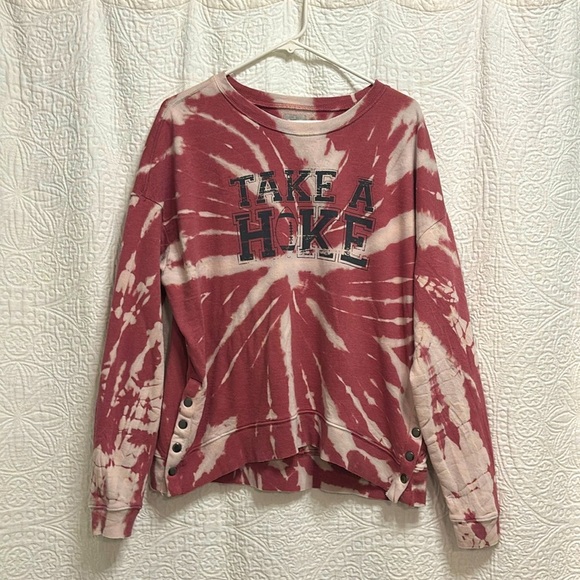 Kickoff Shop dark mauve and off white long-sleeve winter football sweatshirt - Picture 2 of 8